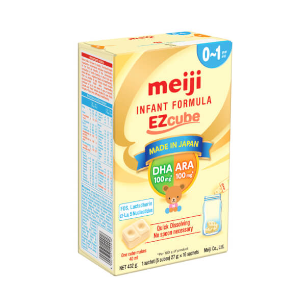 [HCM]Sữa Meiji thanh 0-1 tuổi Infant formula Ezcube 432g ( mẫu mới)