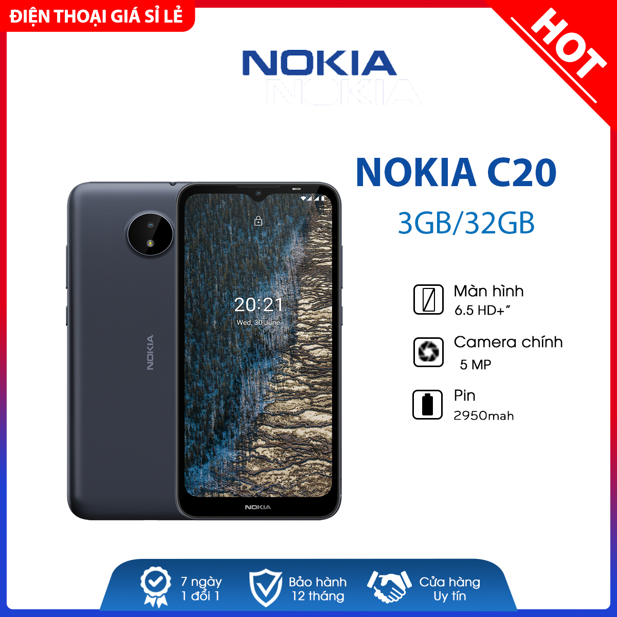 Điện thoại nokia c20 - hàng chính hãng, mới 100%, nguyên seal | bảo hành 12 tháng