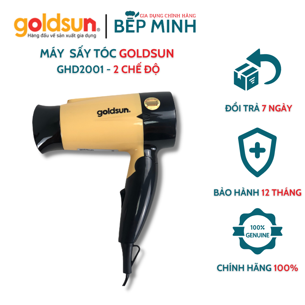 Máy sấy tóc Goldsun GHD2001 2 chế độ Bảo hành chính hãng trên toàn quốc 12 tháng