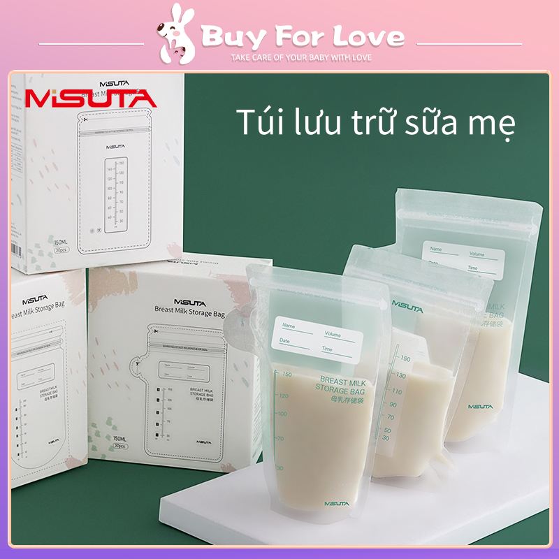 Túi trữ sữa Misuta 150ml, 200ml, hộp 30 túi