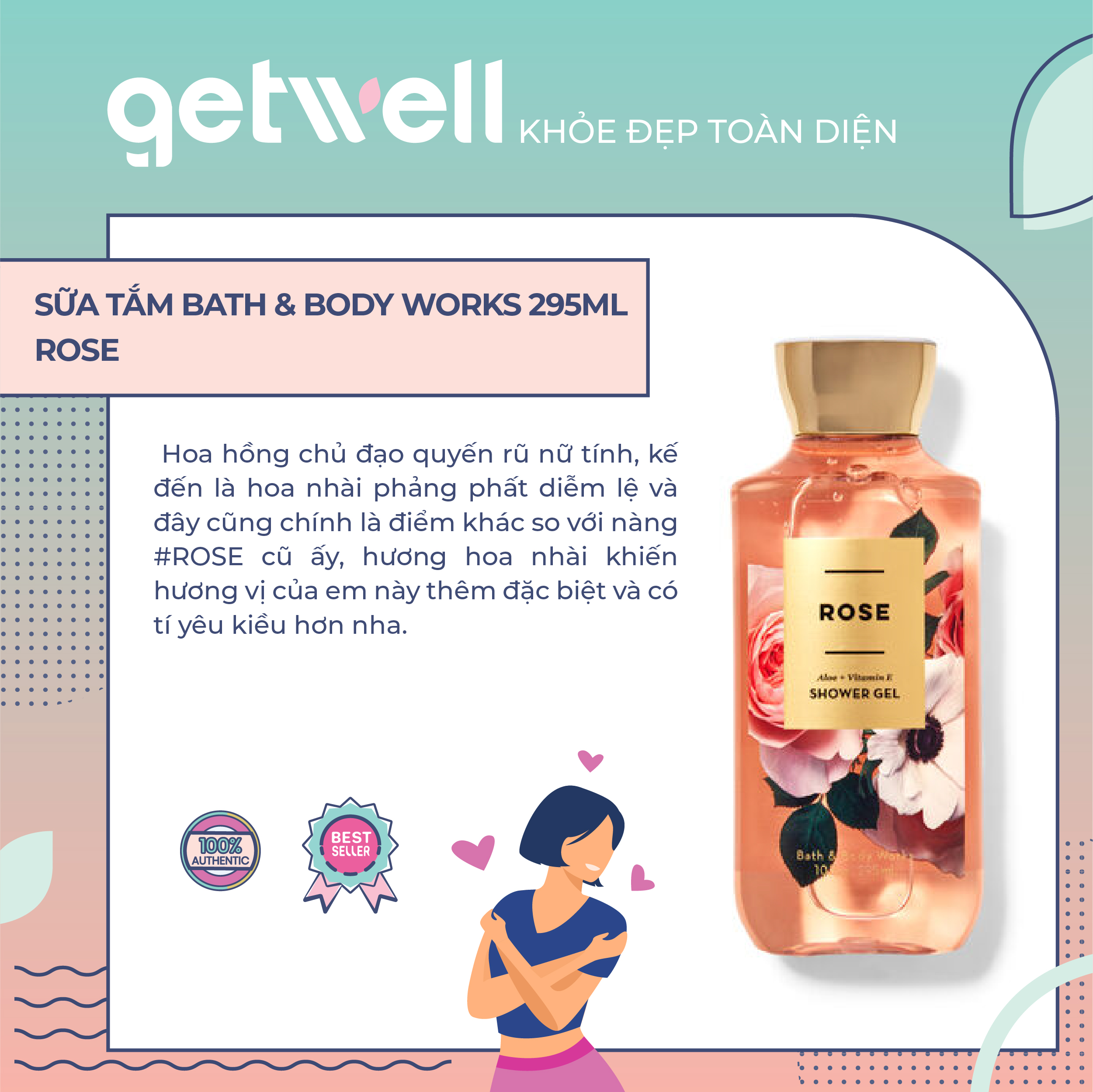 Sữa Tắm Toàn Thân Bath & Body Works Shower Gel - ROSE (295ml)