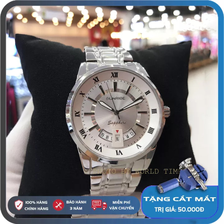 [BẢO TÍN SHOP SỊN } Đồng hồ chính hãng, đồng hồ nam dây kim loại Sunrise DM771SWA Full box ,kính Sapphire chống xước, chống nước Size 40mm fullbox ( LỰA CHỌN 3 MÀU  }