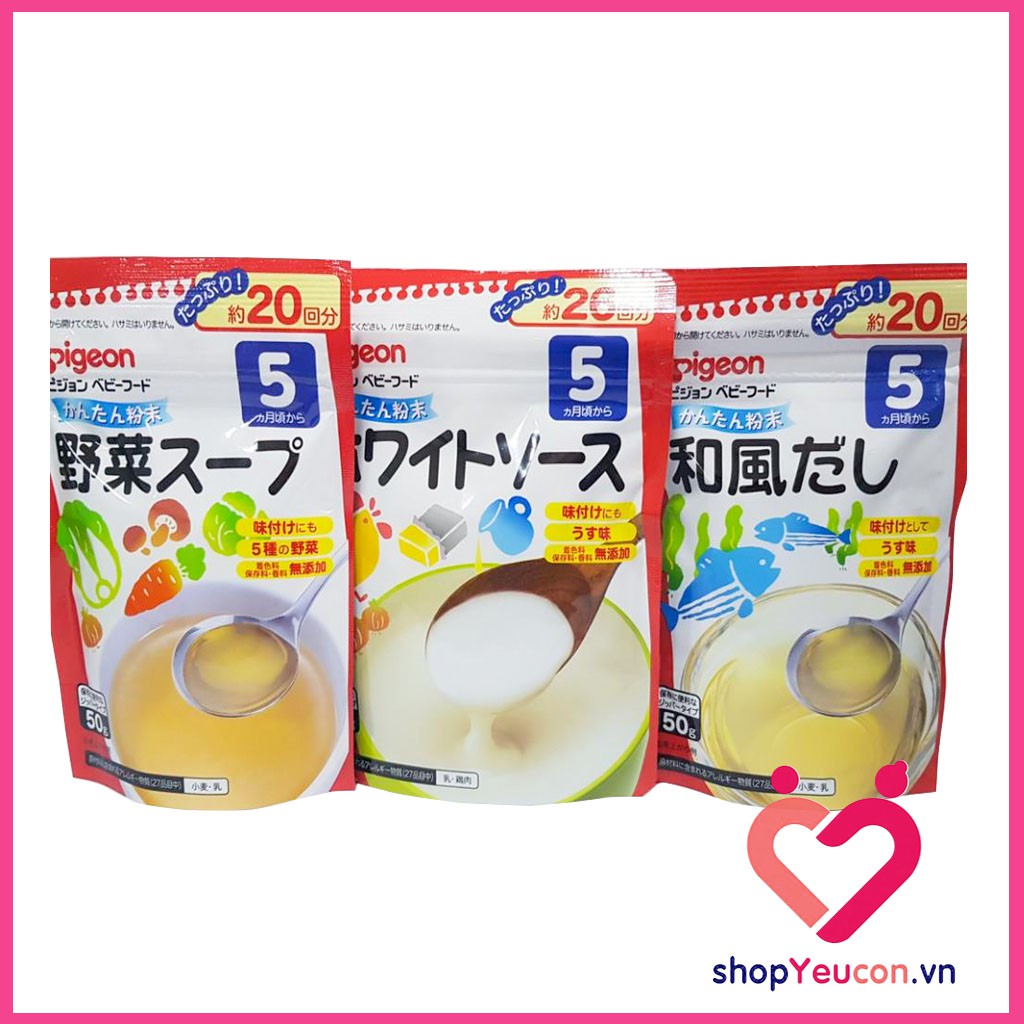 Bột nước dùng dashi pigeon 50g cho bé từ 5 tháng date t3/2025