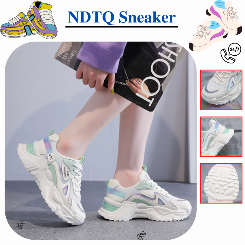 Giày bố nữ , giày đế độn tăng chiều cao gót 7 màu gt7m