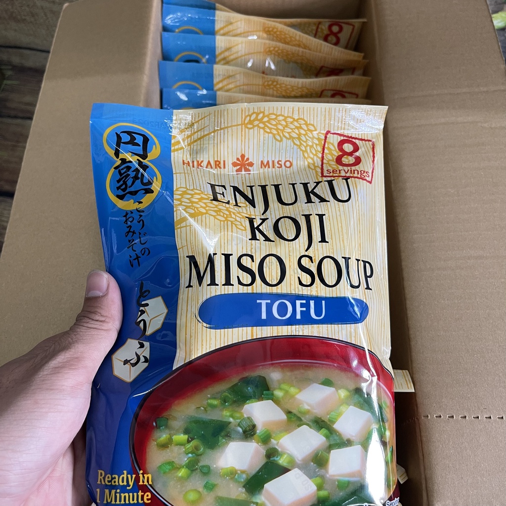 Súp Miso ăn liền Rong biển & Đậu hủ Hikari Miso Enjuku Nhật Bản 8 phần
