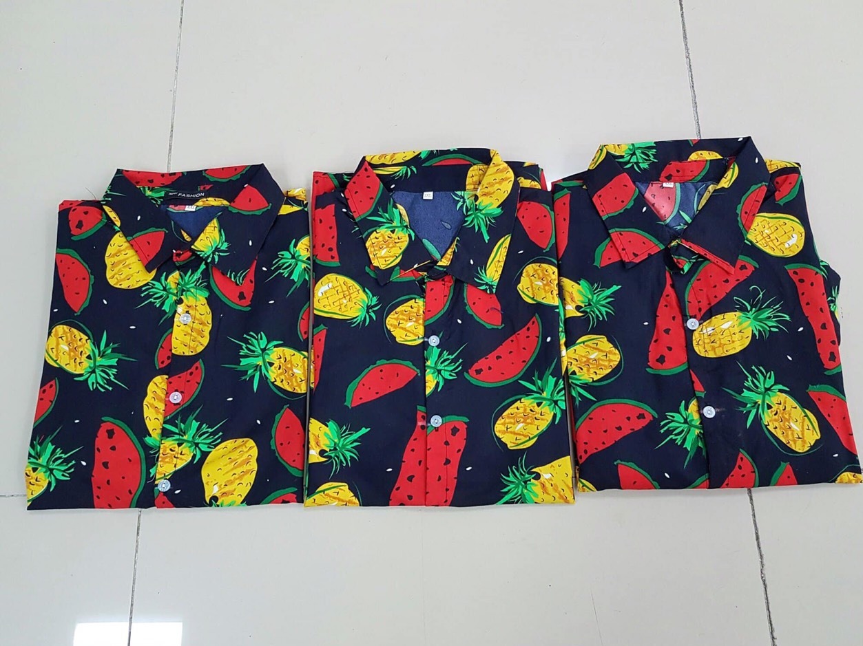 [Thanh Bắc Fashion] Bộ Hoa Quả Đi Biển Bộ Sơ Mi Trái Cây Cực Đẹp, Chất Liệu Vải Cotton Trơn Thoáng Mát MS93