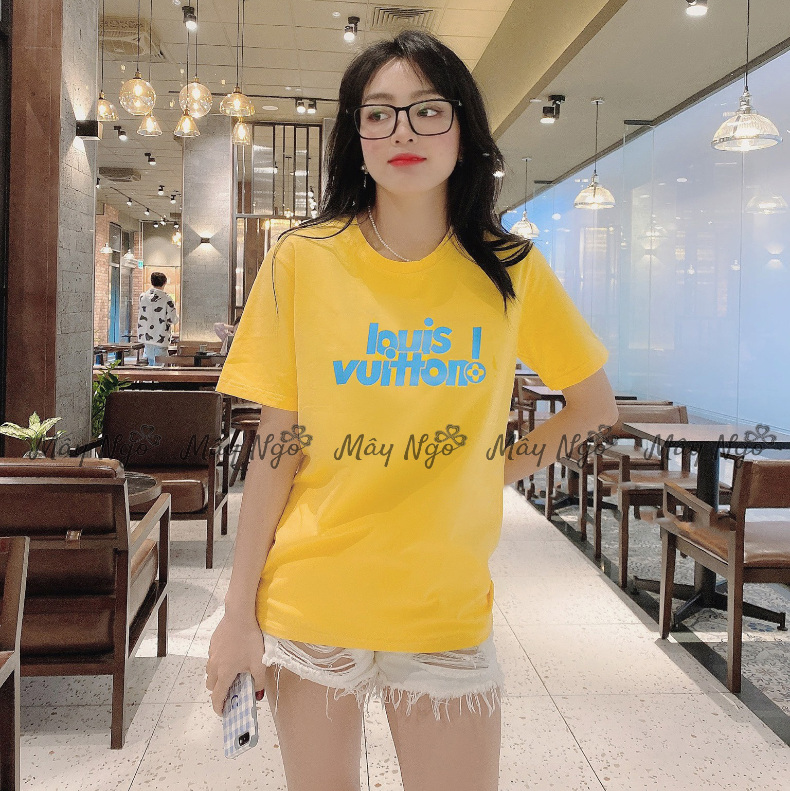 Áo thun thái in chữ form rộng áo phông nữ 40-63kg