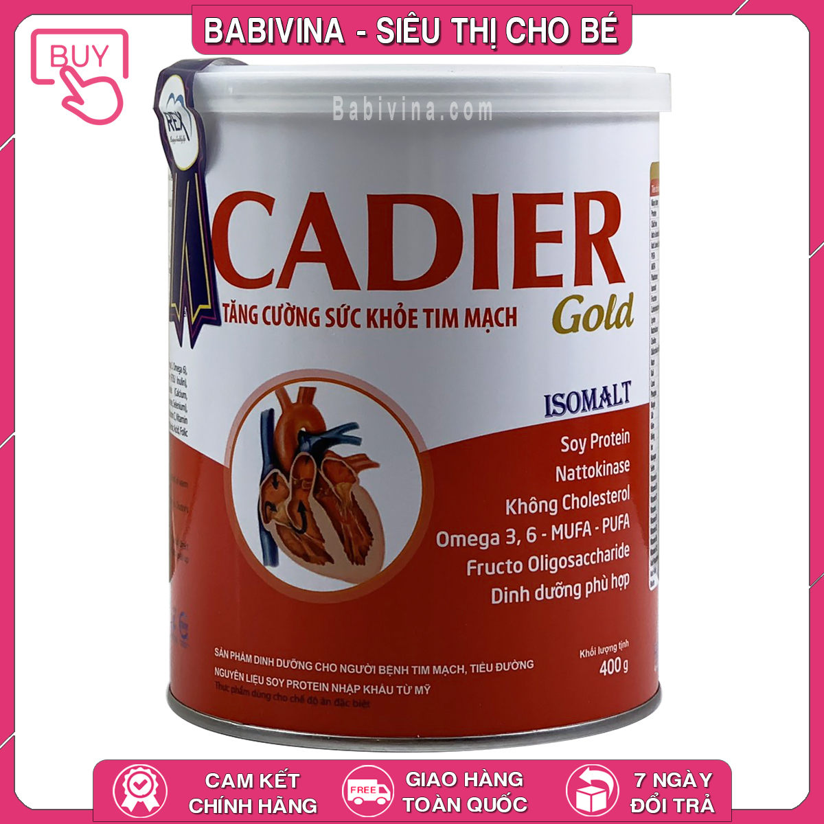 [CHÍNH HÃNG] Sữa Bột Cadier Gold 400g | Dinh Dưỡng Bệnh Nhân Tim Mạch | Dtae Mới , Giá Tốt | Babivina