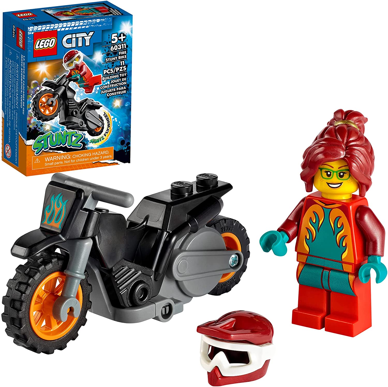 Bộ lắp ráp LEGO City Fire Stunt Bike 60311 (11 miếng) 