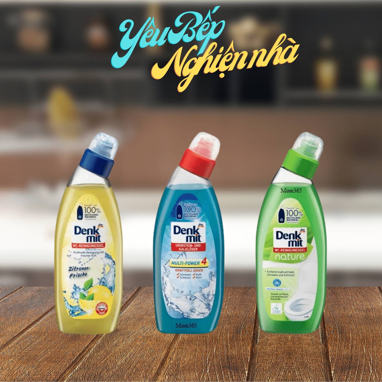 Nước tẩy bồn cầu, toilet, nhà tắm, nhà vệ sinh Denkmit 750ml Yêu Bếp Nghiện Nhà VNM