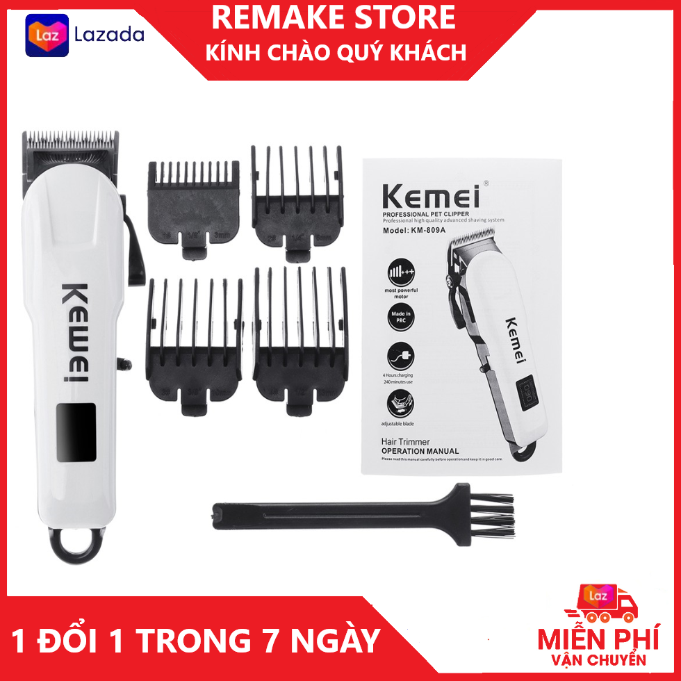 Tông đơ cắt tóc Kemei KM-809C bản cải tiến tay cầm chống trượt thiết kế an toàn dễ sử dụng Bảo hành 3 năm 1 đổi 1 trong 7 ngày