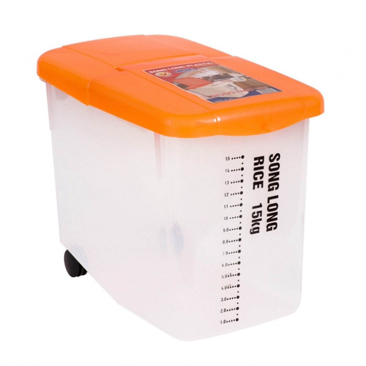 Thùng đựng gạo Song Long có bánh xe 15kg