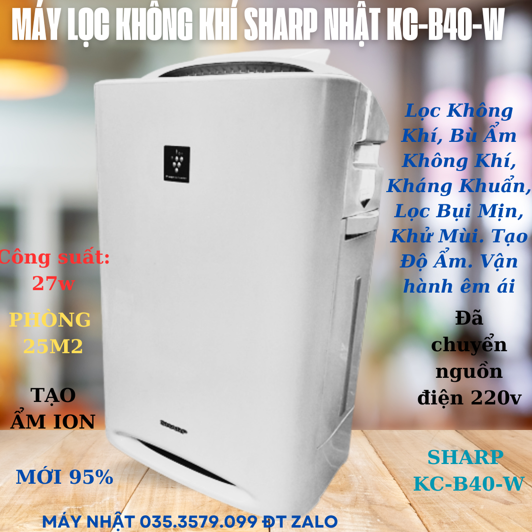 Máy lọc không khí bù ẩm kháng khuẩn ION SHARP KC-B40-W-2 LKK Nhật