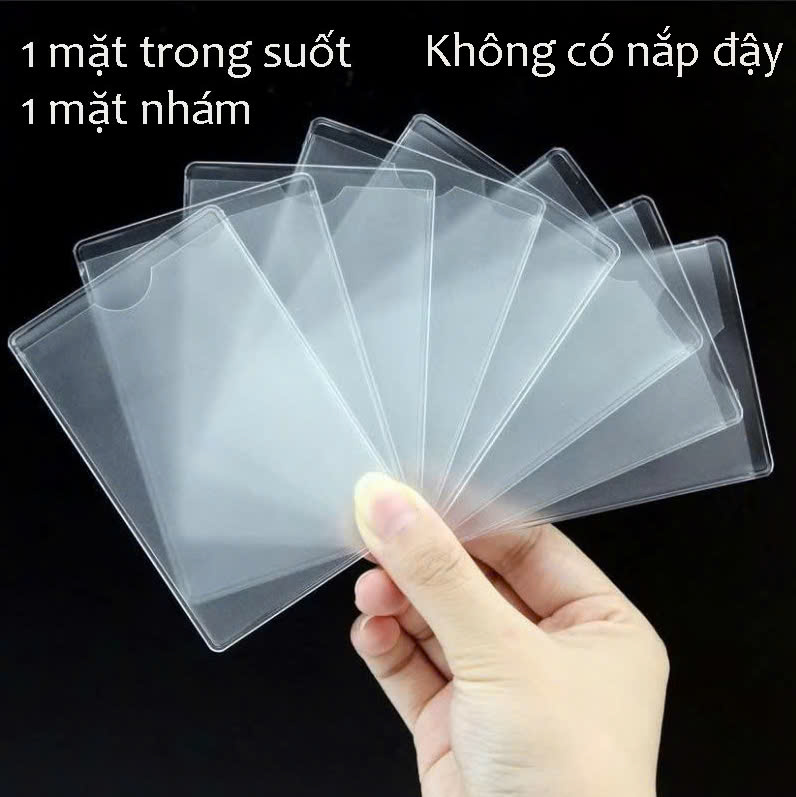 Combo 10 túi đựng căn cước công dân, bằng lái xe, thẻ ATM, nhựa dẻo, mặt trong mặt bóng (KHÔNG CÓ NẮP ĐẬY)