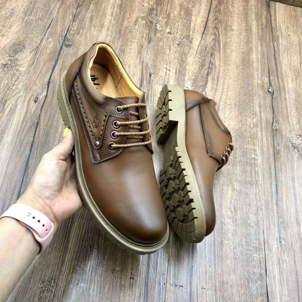 [ uy tín-BH 5 năm] Giày nam , Giày Đốc Nam được sản xuất tại xưởng Nguyễn Được Giày Buộc Dây Nam Da Bò Cao Cấp Tuyệt Đẹp Kiểu Dáng Trẻ Trung Năng Động Đế Cao Su Chống Trơn Trượt - GBD09