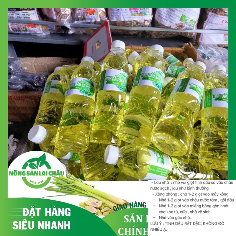 Tinh Dầu Sả Mường tè Lai Châu nguyên chất xông phòng, đuổi muỗi : 500ML-1Lít