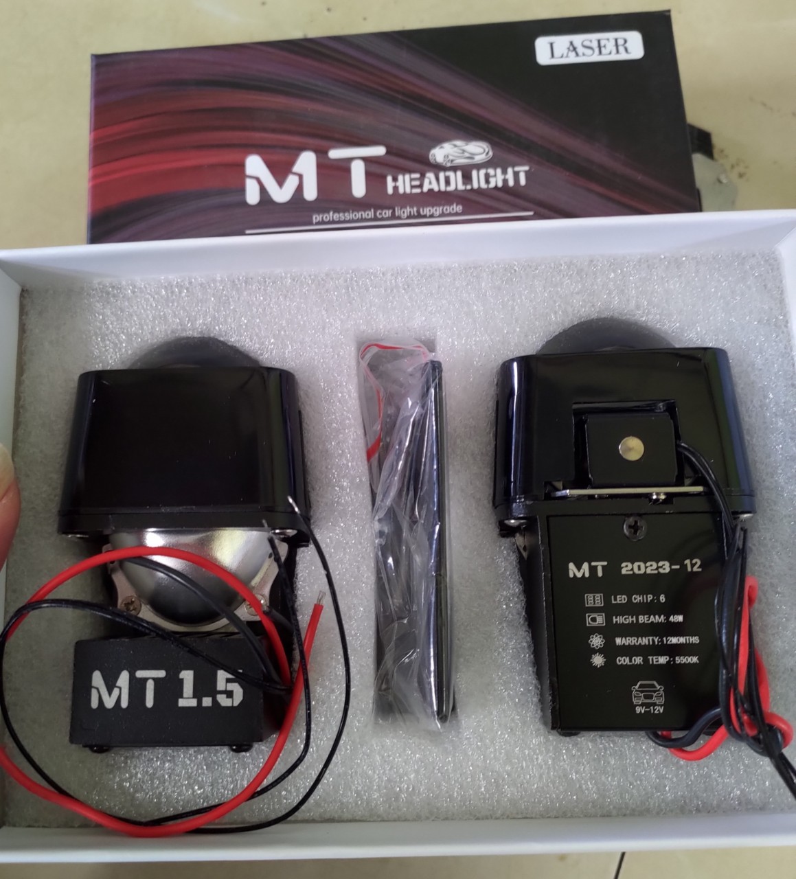 đèn pha bi cầu 1.5 TITAN BLACK MT 48w có pha laser màn chập cắt chống chói Giá 499,000 Đồng*Miễn phí vận chuyển