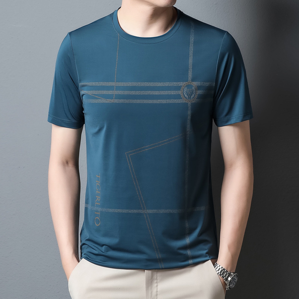[Super Sale] men's T-shirt casual o-neck soft breathable T-shirt heat not possible-aoft05