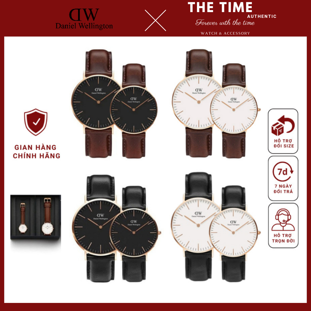 Đồng hồ đôi dw - đồng hồ dw dây da 40-32mm authentic-dw classic petite fullbox