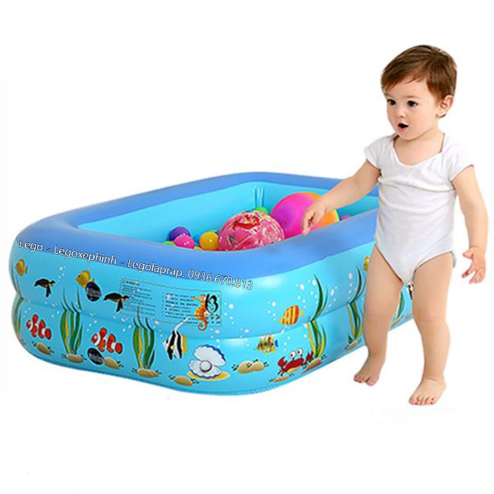Bể bơi chữ nhật 2 tầng dài 1.2m đế dày chống trượt, be boi 2 tang dai 1.2m de day chong truot, PHAO TẮM HÌNH THÚ CHO BÉ, Bồn tắm trẻ em bơm hơi 1m2 - Bể bơi phao hình chữ nhật, Bể bơi, Bồn tắm, Bình chứa nước