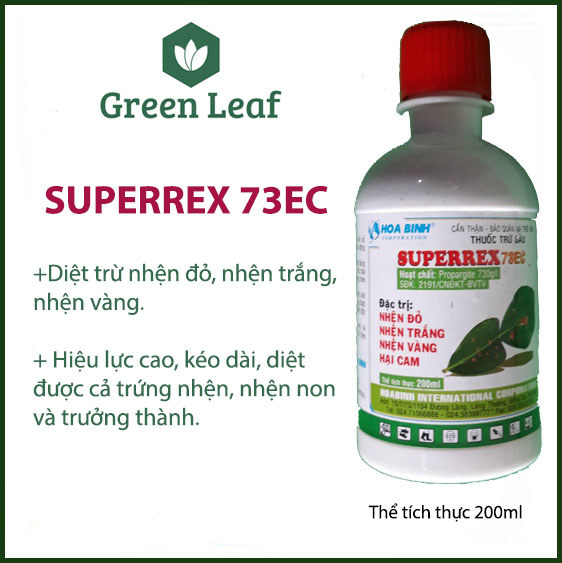 Diệt trừ nhện Đỏ, Trắng, Vàng - SUPERREX 73EC chai 200ml