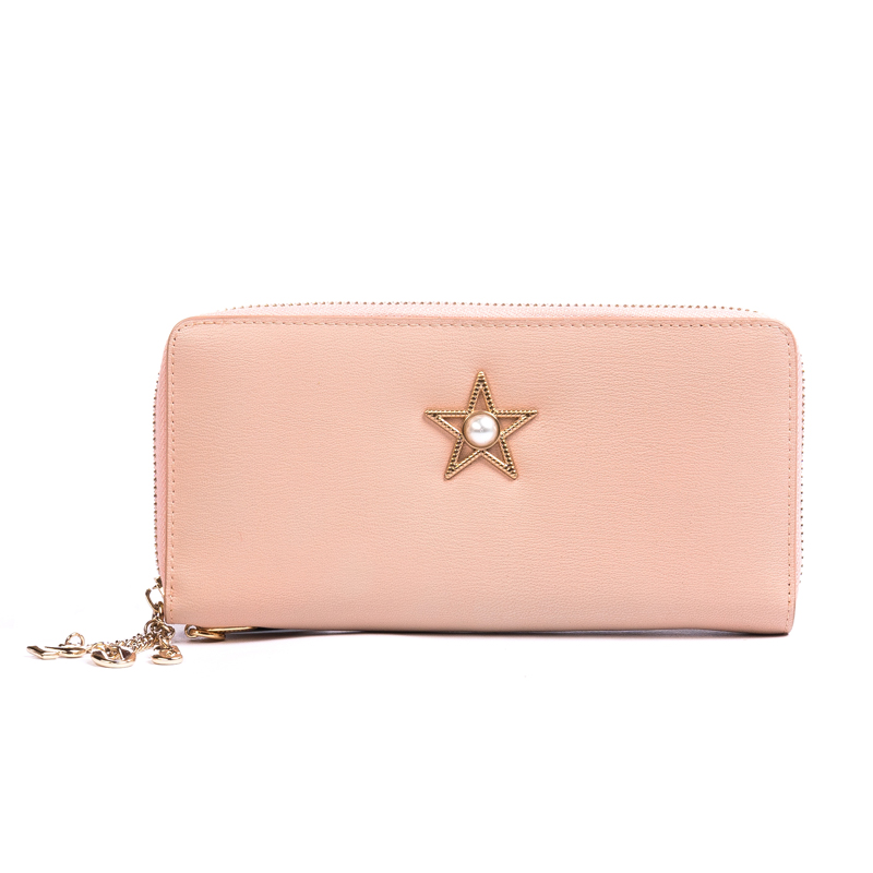 Ví da nữ hiệu AOKANG 8811408602 Hồng- Ví da nữ thời trang thương hiệu Aokang da bò cao cấp