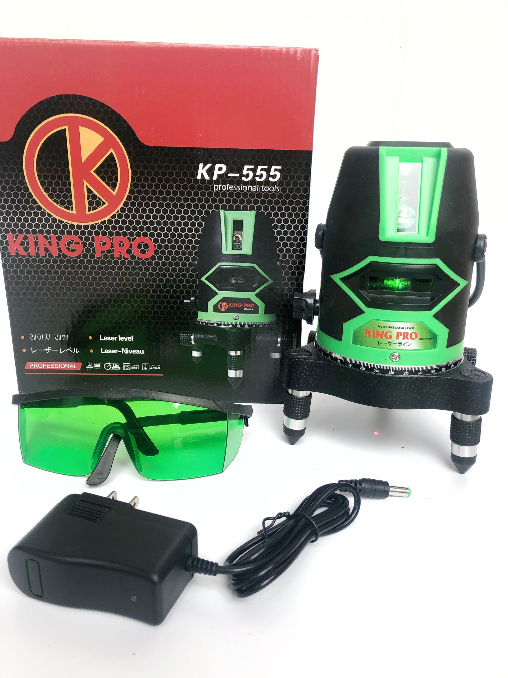 Máy cân bằng laser 5 tia xanh kingpro - 5 tia xanh cực nét.