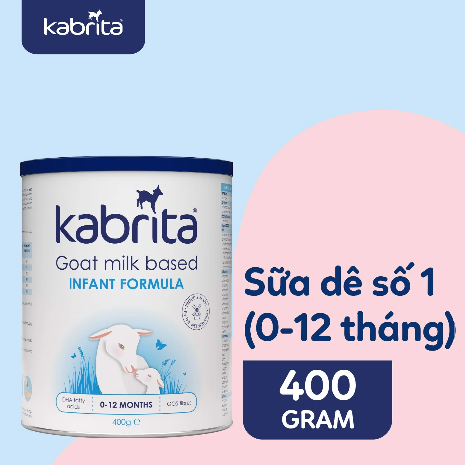 Sữa dê Kabrita số 1 0-12 tháng hộp 400g xuất xứ Hà Lan