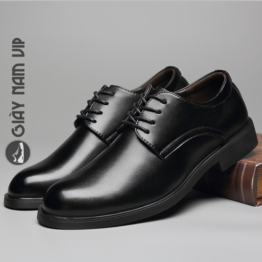 Giày nam cao cấp phong cách công sở đẹp giaynamvip giày da nam da bò buộc dây gd55