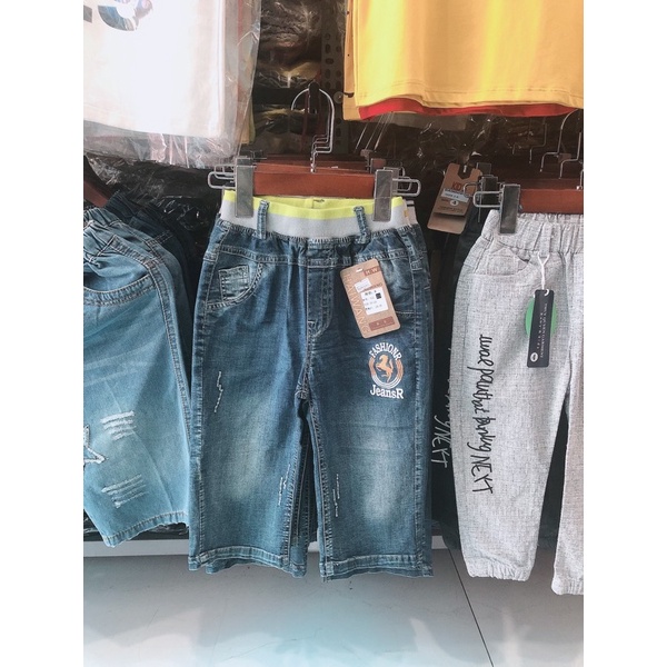 (HCM - TNS)Quần Jean lửng phong cách mạnh mẽ  cao cấp dành cho bé trai từ (20 - 34kg)