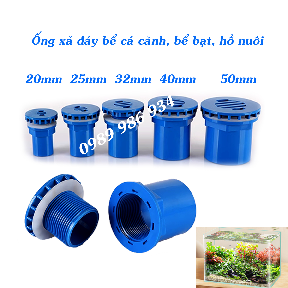 Xả đáy bể cá cảnh, hồ bạt nuôi cá ốc ếch cua
