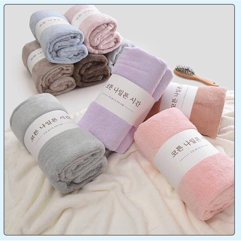 Khăn tắm hàn quốc siêu mịn thấm nước cao cấp size lớn 70x140cm