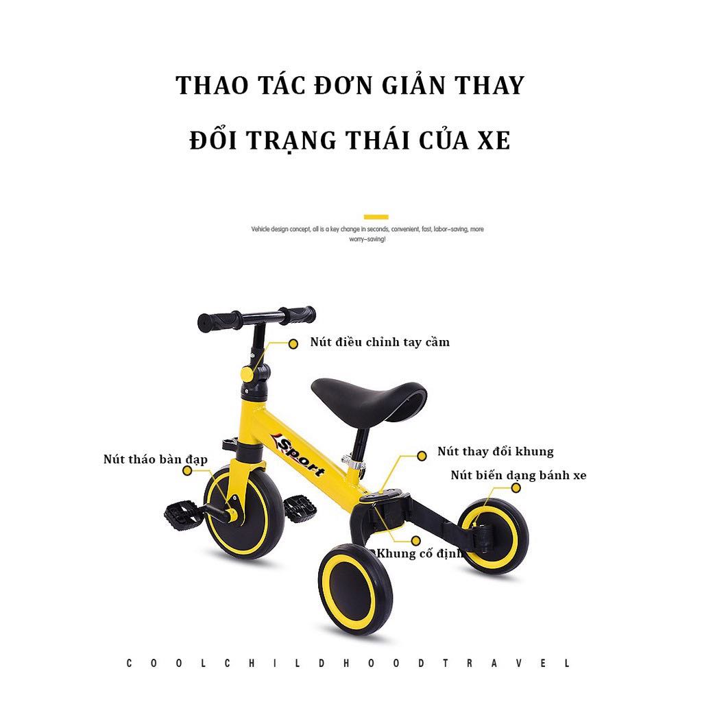 xe 3in1 chòi chân - thăng bằng - xe đạp 3 bánh cho bé NCL