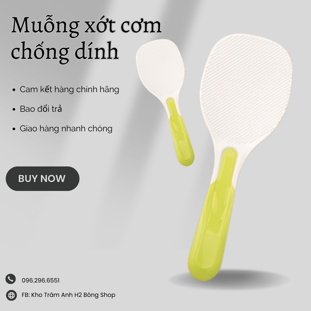 Muỗng xới cơm chống dính-dẻo-bền, muỗng xới cơm chống dính