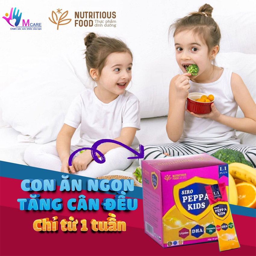 Siro PEPPA KIDS L1 PLUS giúp bé yêu của bạn ăn ngon hơn, chóng lớn và tăng cường sức đề kháng từ 6 tháng tuổi, là một giải pháp hữu hiệu, an toàn và nhanh chóng giúp cho trẻ biến ăn, thấp còi mau hồi phục và phát triển!!!