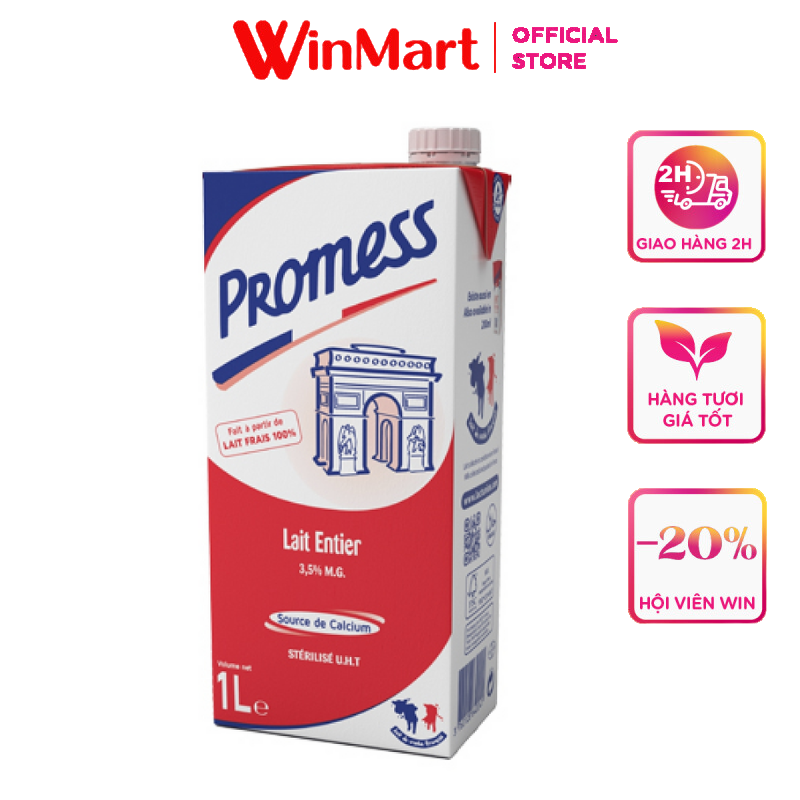 Siêu thị WinMart - Sữa tiệt trùng Promess nguyên chất hộp 1 lít