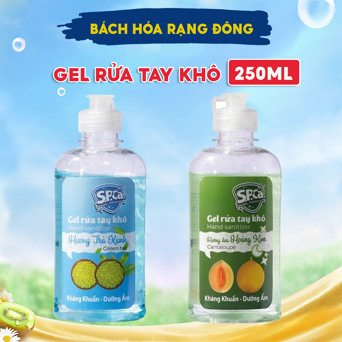 Gel rửa tay khô diệt khuẩn spca 250ml nước rửa tay khô dạng gel làm sạch nhanh vượt trội, dưỡng ẩm không gây khô hại da