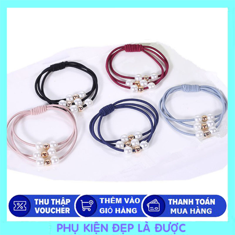 Dây cột tóc đính đá nhiều lớp sang trọng