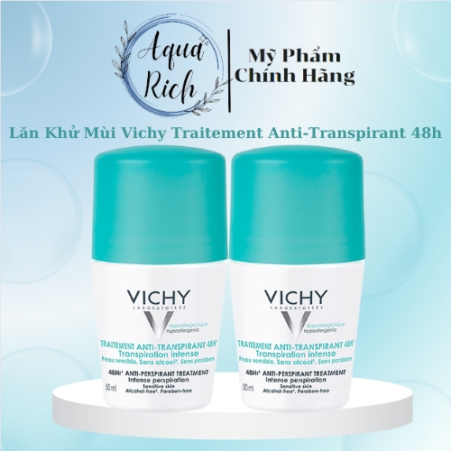 Lăn Khử Mùi Vichy Giúp Khô Thoáng Vùng Da Dưới Cánh Tay Đỏ Trắng Đen Xanh 50ml