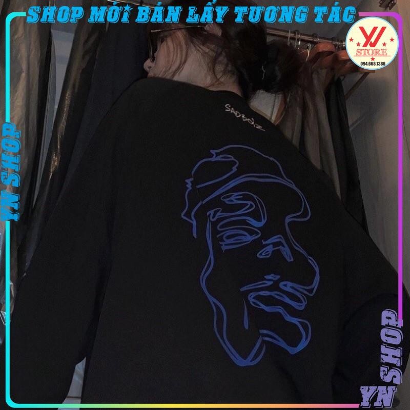 ♣  Áo thun tay dài form rộng unisex in hai mặt sadboiz  - có logo THÊU TAY  mặt buồn chất cotton dày