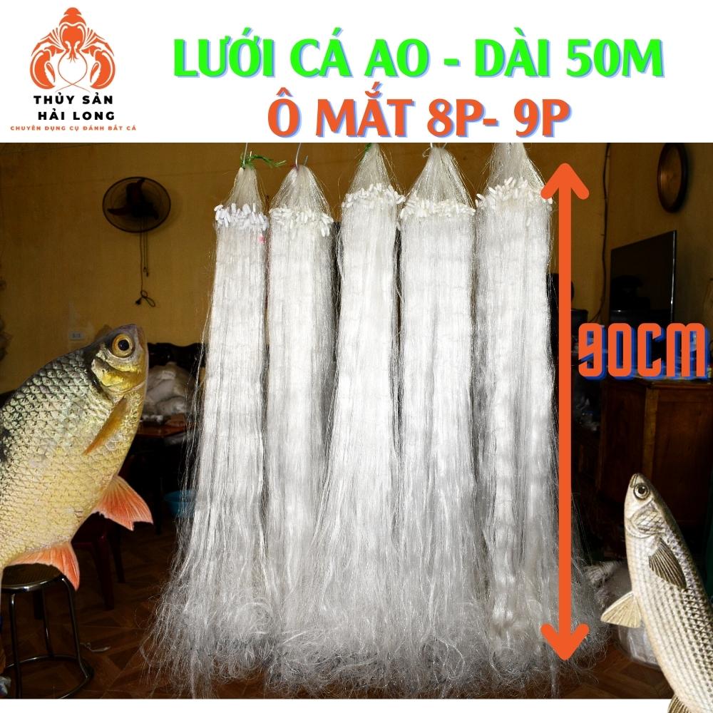 Lưới đánh cá 3 màn cao 90cm,150phao, dài50m,ô mắt 8-10 phân đánh cá rô phi ở ao siêu bén