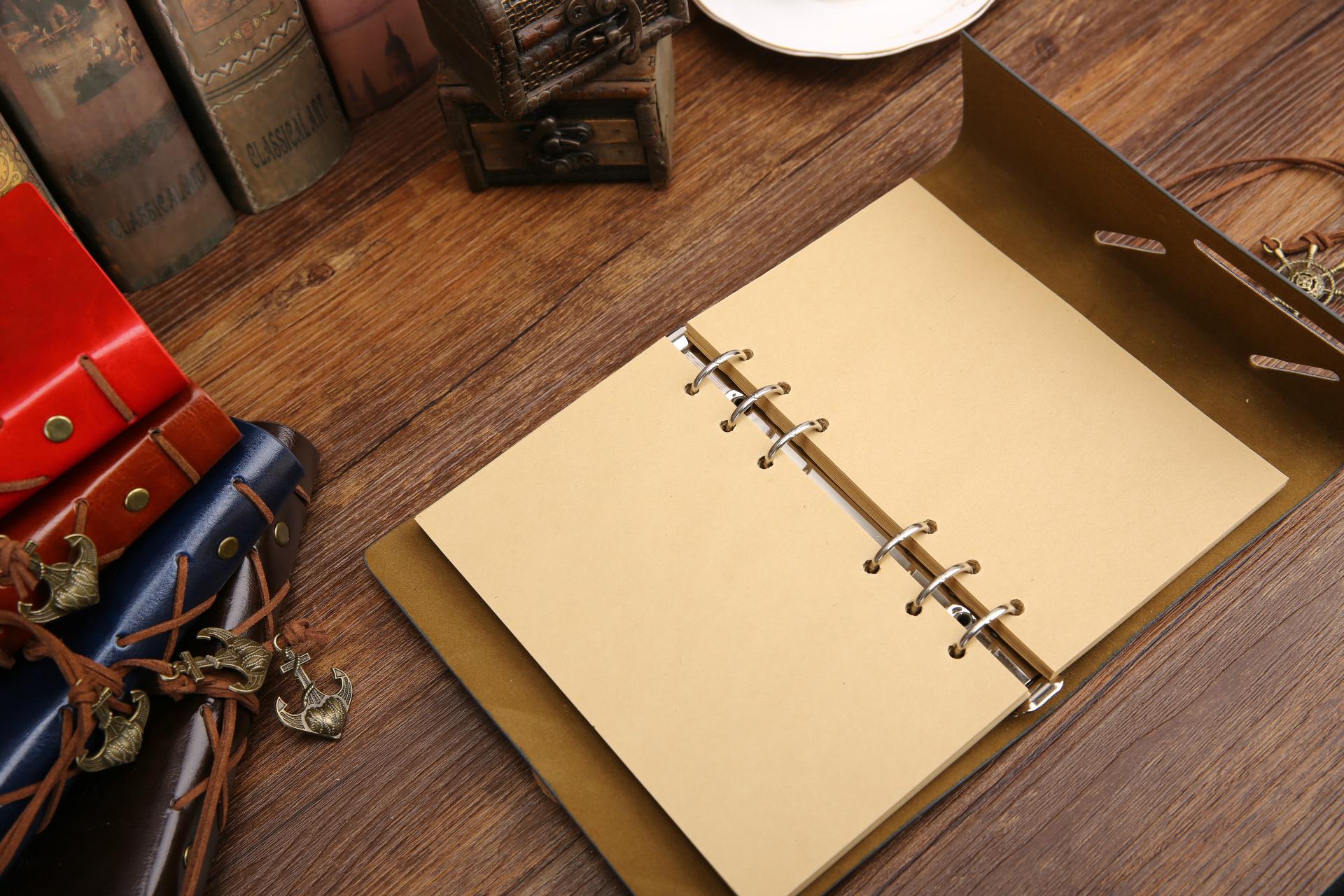 Sổ Tay Bìa Da Cao Cấp Họa Tiết Vintage Phụ Kiện Bánh Lái SOLANO SN-001044