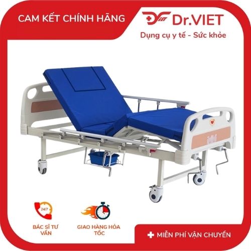 Medical Bed with 3 Hand Cranks and Toilet Bowl Gbm-094A