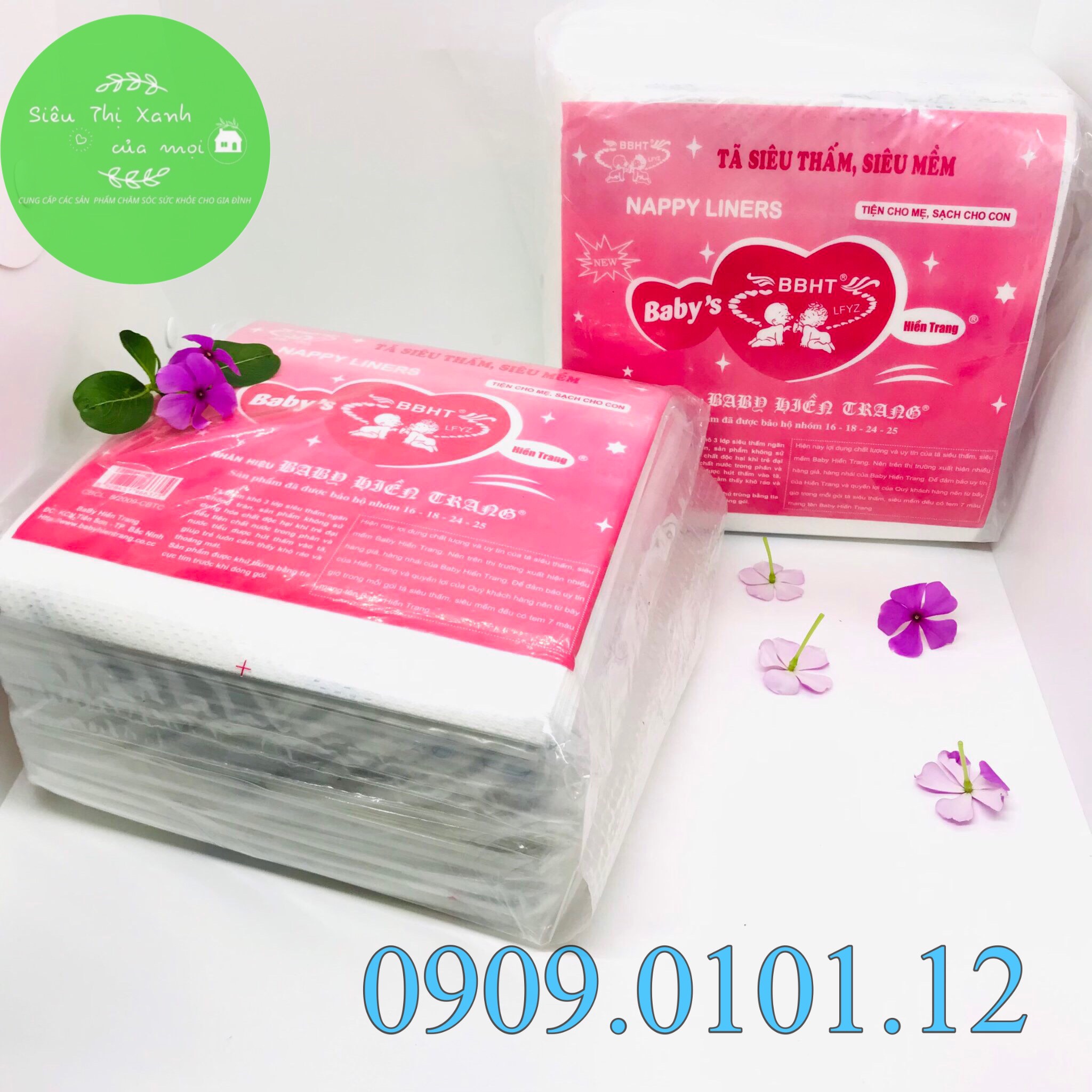  Bịch 100 Tấm lót sơ sinh chính hãng Hiền Trang miếng lót phân su thấm hút mềm mịn miếng lót thay tã 