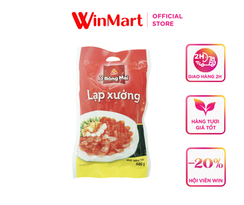 -Lạp xưởng Vissan 3 bông mai gói 500g
