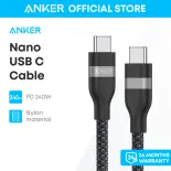 Anker Nano USB C Cable PD 240W Nylon Fast Charging Type C Cable for iPhone 16/16 Pro/16 Plus/16 Pro Max, iPhone 15 pro max MacBook Pro, iPad Pro, Galaxy S24 S23