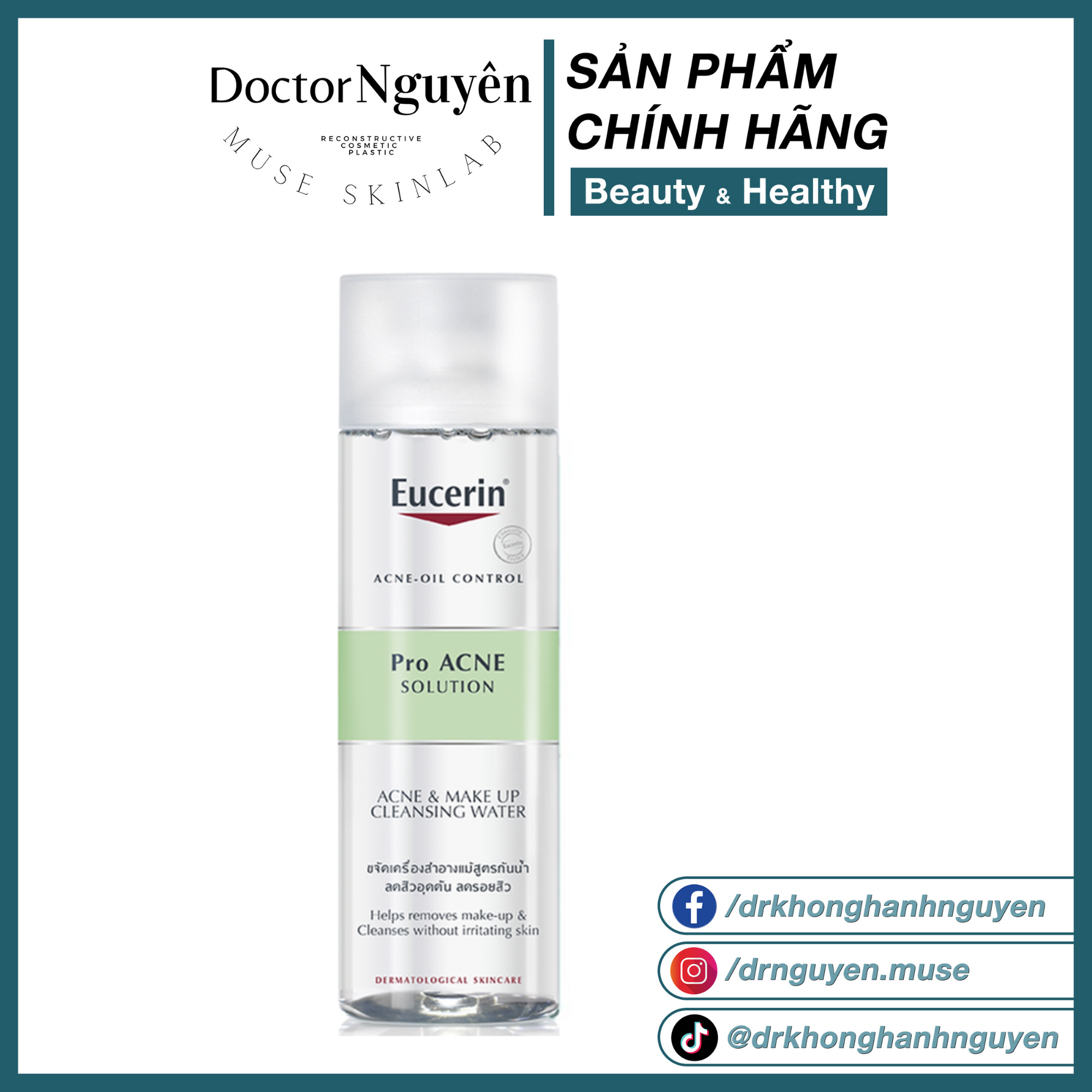 Nước Tẩy Trang Eucerin ProAcne Acne & Make Up Cleansing Water