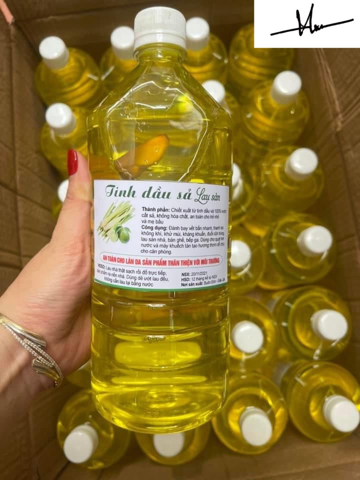 1 Lít tinh dầu sả chanh nguyên chất 100% không hoá chất dùng lau sàn, khử mùi, diệt khuẩn diệt côn trùng muỗi, lau sàn
