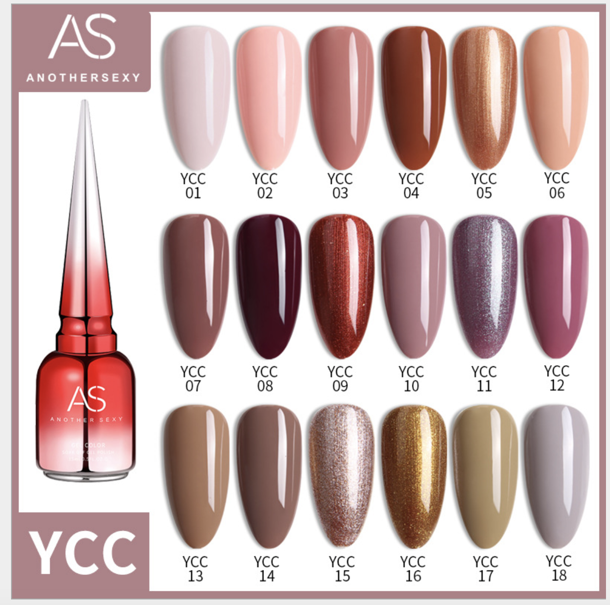 Sơn gel as chai đỏ mã ycc 15ml