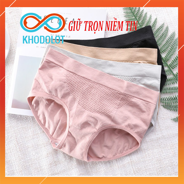 Quần chíp cotton Túi zip cao cấp sexy, Quần lót nữ nâng mông kháng khuẩn KHODOLOT